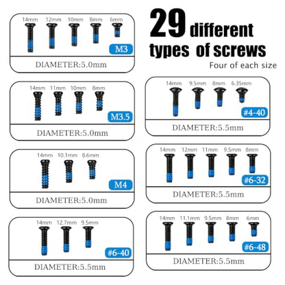 117 PCS Gunsmithing & Red Dot Screws (M3 M3.5 M4#4-40#6-32#6-40#6-48)