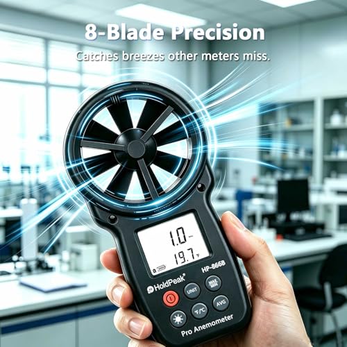 866B Digital Anemometer, Handheld Wind Speed CFM Meter [2 PCS] - color: 866B (2 PCS)