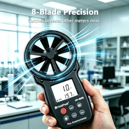 866B Digital Anemometer, Handheld Wind Speed CFM Meter [2 PCS] - color: 866B (2 PCS)