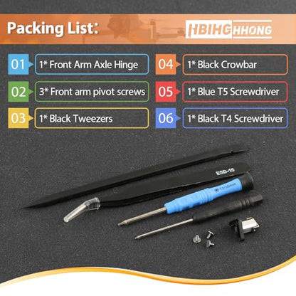 Front Arm Axis Replacement for DJI Mini 5 Pro Front Arm Shaft Screws Front Arm Hinges for Mini 5 Pro Drone Accessories Parts with Repair Tools（3Pcs Screws）