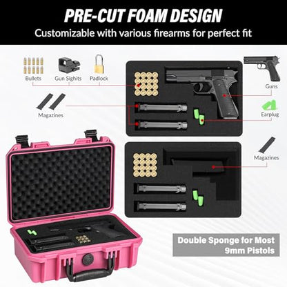 SEKKVY Gun Case for Handguns, Pistol Case Hard Shell - color: 1-Pistol Case, Pink