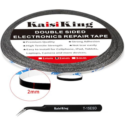 Kaisiking 2pcs 2mm x 50M LCD Repair Tape Phone Screen Adhesive Tape - size: 2pcs 2mm