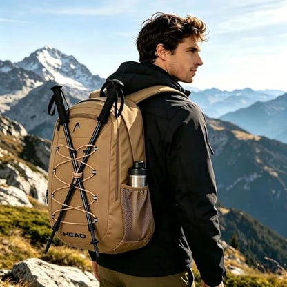 HEAD 30L Drone String Backpack,Large Laptop Backpack Fits 15.6" Laptop - color: Khaki