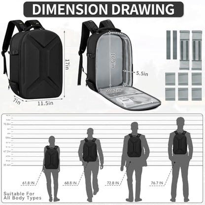 TORIBIO Large Hardshell Camera Backpack DSLR/SLR/Mirrorless Photography Bag - color: Black