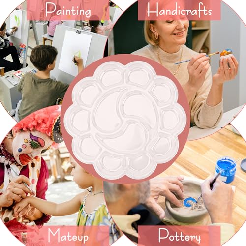 SHIDOW 13-Well Disposable Paint Palette Trays, Clear Plastic, 50 Pcs - color: 13 Well