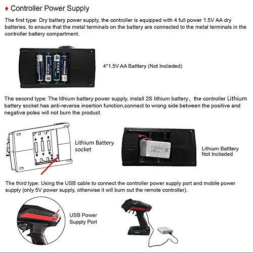 X4 4CH RC Radio System Transmitter and Receiver X6F 2.4ghz Remote Controller for RC Car Boat Tanks(Distance 400m-500m) Controller Transmitter