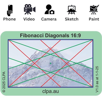 Fibonacci Directors Viewfinder Set, 4 Layouts, 12 Cards - size: Set - Fiboancci Viewers