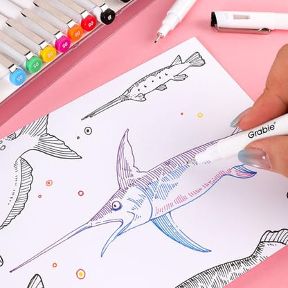 Grabie Micro Fineliner Pens, 10 Multicolor Waterproof Drawing Pens - color: 10-Multicolor