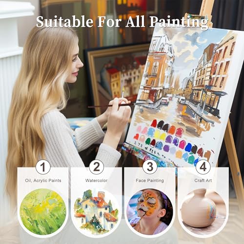 26pcs Paint Brush Set, Acrylic Paint Brushes, Acrylic Brush for Watercolor