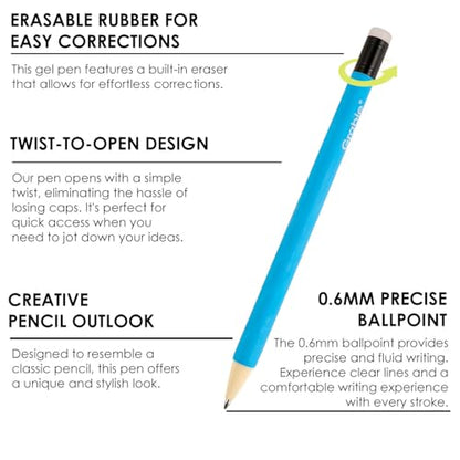 Grabie Erasable Gel Pens, 9 Medium Point 0.7 mm Pens, Classic - color: 9 Colors Pens: Classic