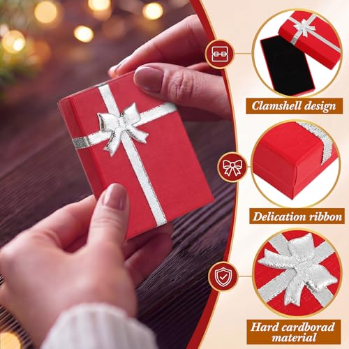 Landical 72 Pcs Small Jewelry Gift Boxes for Ring Necklace,Red - color: Red
