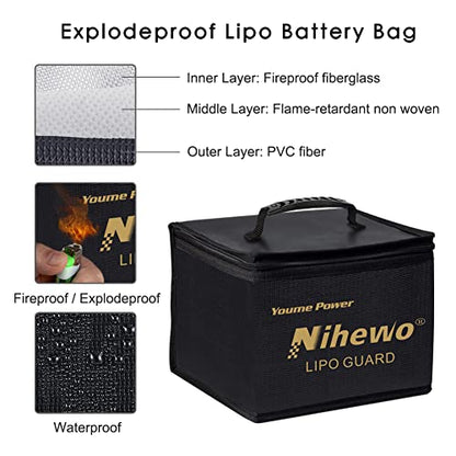 Lipo Bag Fireproof Explosionproof Lipo Battery Bag Divider Large Capacity