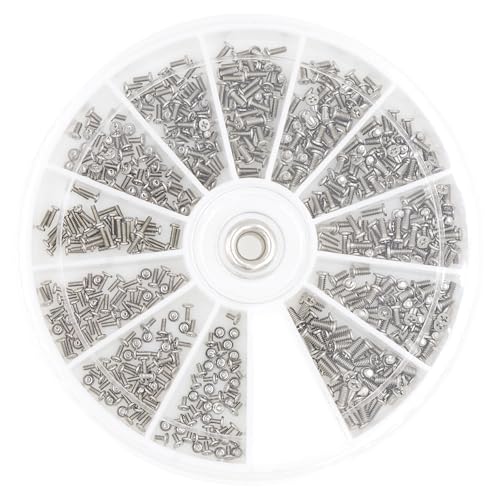 600PCS 12 Kinds M1 M1.2 M1.4 M1.6 Micro Phillips Machine Screws Kit