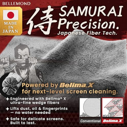 BELLEMOND 「Samurai Cloth」 Japanese Microfiber Cleaning Cloth, Medium 2 Pack - size: 2 Set - Medium: 8” × 8”