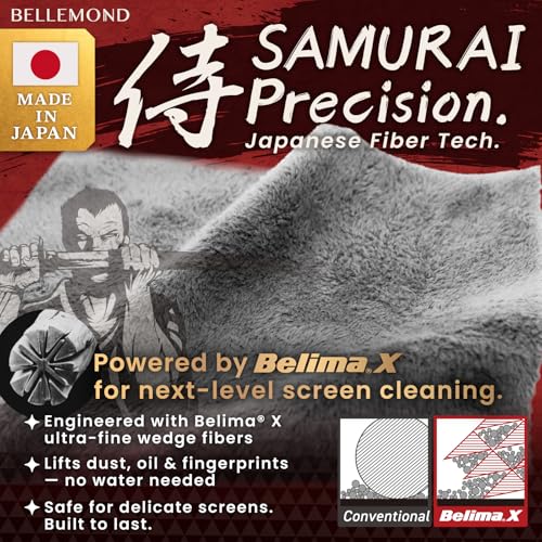 BELLEMOND 「Samurai Cloth」 Japanese Microfiber Cleaning Cloth, Large 1 Pack - size: Large: 13” × 13”