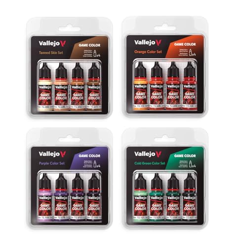Vallejo - Leather Color Set, Game Color, 4 Bottles x 0.6 fl.oz. - style: Leather Color Set
