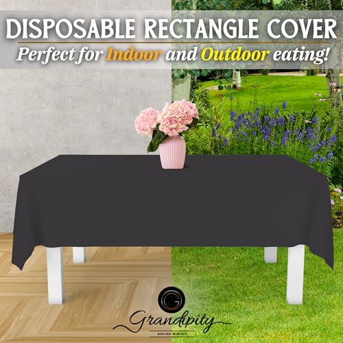 Grandipity Plastic Table Cloth Disposable 12 Pack 54” x 108” Rectangle - color: Grey, size: 54in. x 108in. Rectangle