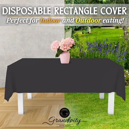 Grandipity Plastic Table Cloth Disposable 12 Pack 54” x 108” Rectangle - color: Grey, size: 54in. x 108in. Rectangle