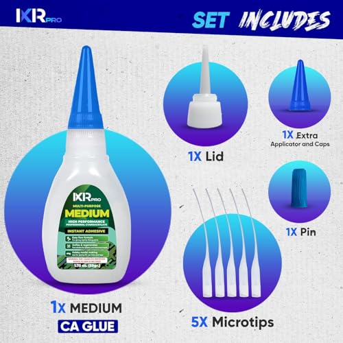 Medium CA Glue, Super Glue, Cyanoacrylate Adhesive, 3 Pcs 1.75oz Repair kit - size: 3 Pack