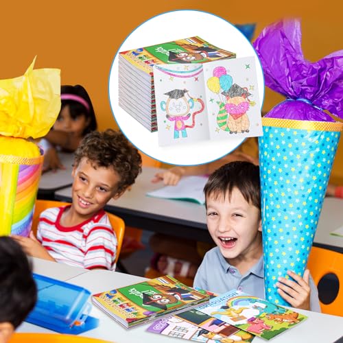 BenLouis 24 Graduation Coloring Books with 24 Crayons for Kids Bulk - style: Graduation