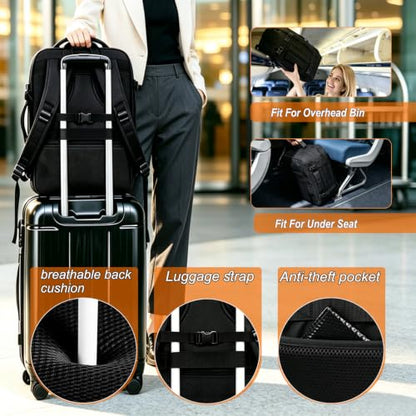 Naukay Travel Backpack for Men,Water Resistant Expandable Carry on Backpack - size: 15.6 Inch