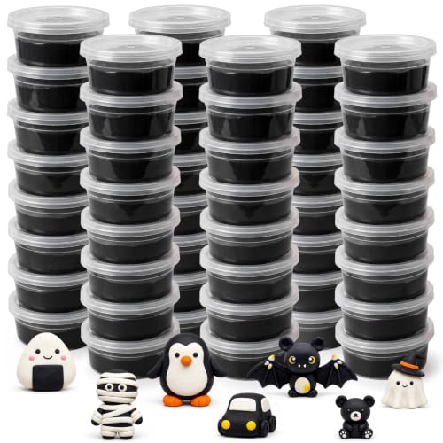 VioraWhite 48 Pcs Air Dry Clay Bulk 1.6lb Modeling Clay Kit,Black - color: Black