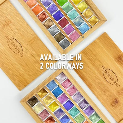 36 Shimmer Watercolor Paint Set, Metallic 2ML Shifting - color: Ethereal Hues