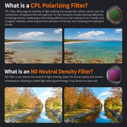 ND CPL LP Filter Set for DJI Mini 5 Pro Drone Lens Filter Accessories, 4 Pack ND8 ND16 CPL Polarizer Anti-Light Pollution Neutral Density Filters, Multi-Layer HD Optical Glass