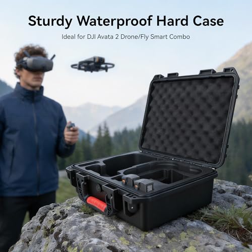 FPVtosky Hard Case for DJI Avata 2 Drone/Fly Smart Combo(for DJI Goggles N3, CASE ONLY), Waterproof Carrying Case for RC Motion 3, FPV Remote Controller 3 and Battery Accessories
