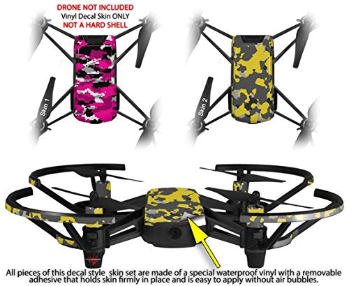 Skin Decal Wrap 2 Pack Compatible with DJI Ryze Tello WraptorCamo Digital Camo Hot Pink Drone NOT Included