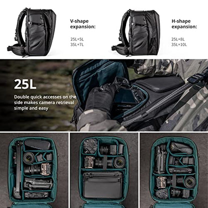 PGYTECH OneMo 2 25L-33L Camera Backpack with Shoulder Bag for Photographer - size: 25L+8L