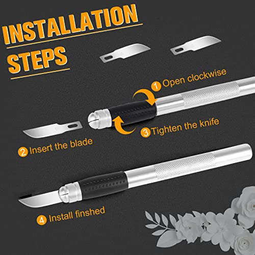 JETMORE 100 Pack Exacto Blades #10, Craft Knife Blades with Storage Box - size: #10