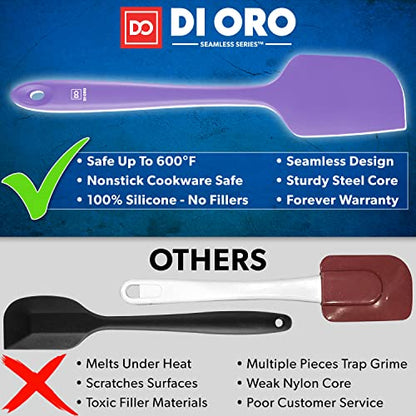 DI ORO Large Silicone Spatula - 600F Heat Resistant, Lavender - color: Lavender