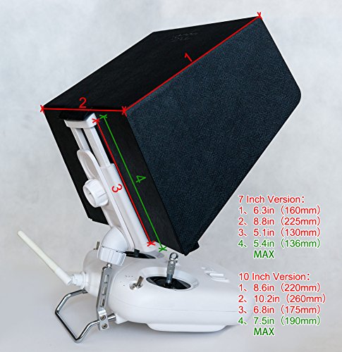 SummitLink 7 Inch iPad mini Sunshade for Phantom 4 Phantom 3 Professional and Advanced Inspire 1 Sun Hood 3DR Solo