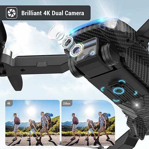MSMV 4K HD Camera Drones, Wireless RC Toys for Boys Girls,Black - color: Black