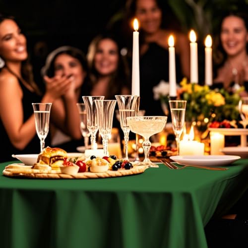 54IN X 320FT Plastic Table Cover Roll with Cutter Box, Cut to Size Plastic Table Cloths for Parties, Birthday, (Green, 54"x3840"(Rectangular)) - color: Green, size: 3840" x 54" (Rectangular)
