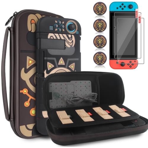 TIKOdirect Carrying Case Accessories for Switch(Original Model) 2017, Portable Travel Case with Soft Protective Cover, Screen Protectors and Thumb Grip caps, Black - color: Switch (Original Model) 2017 Black, size: Switch (Original Model) 2017