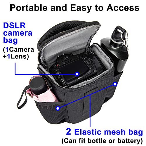 CADeN DSLR/SLR Camera Shoulder Bag Case with Adjustable Shoulder Strap, Compatible for Nikon, Canon, Sony Mirrorless Cameras Waterproof (Large) - size: Large