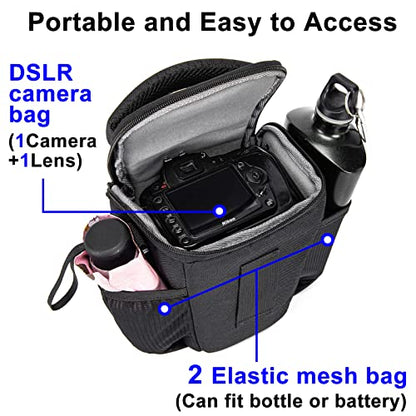 CADeN DSLR/SLR Camera Shoulder Bag Case with Adjustable Shoulder Strap, Compatible for Nikon, Canon, Sony Mirrorless Cameras Waterproof (Large) - size: Large