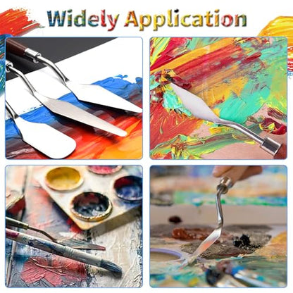 10 Pcs Palette Knife, Odd-Tooth Art Spatula, Basswood Handle