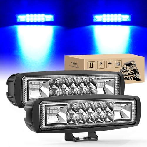 Nilight 2 PCS 6 Inch 60 W Blue LED Light Pods Spot Flood Combo Beam - color: 60W Led Pods 2Pcs Blue