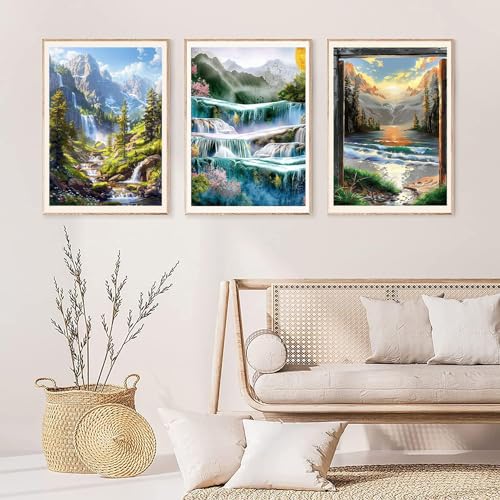 EWJRNSF 6 Pack 5D Mountain Landscape Diamond Painting Kits for Adults DIY - color: AA 6 Pack Landscape