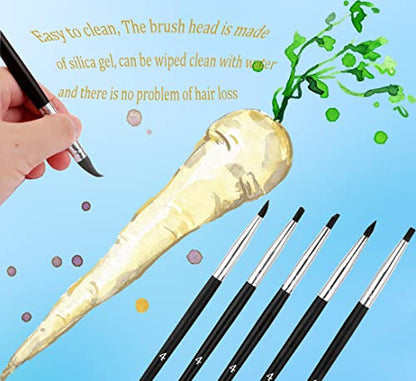 Sdanart Silicone Rubber Tip Paint Pens Brushes,Silicone Paint Brush,Size 4 - size: size 4