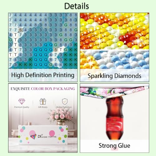 Lanzeyo Diamond Art Kits for Adults 4 Pack Romantic Beach Diamond Painting - color: 01 Beach
