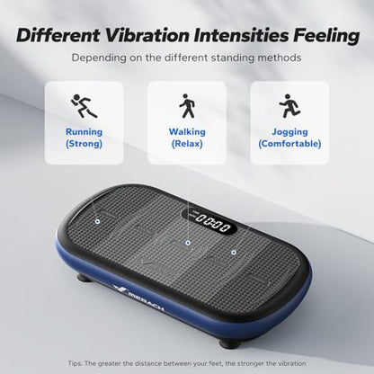 Merach CV40 Curved Vibration Plate Exercise Machine with 440lbs Capacity - color: Blue