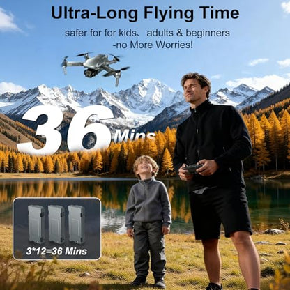1080P HD Drones with Camera for Adults,Foldable Drone for Beginners - color: Gungrey