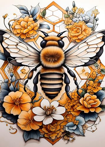 Bee Diamond Art Kits for Adults Beginners, 5D Diamond Painting for Adults - color: Bee