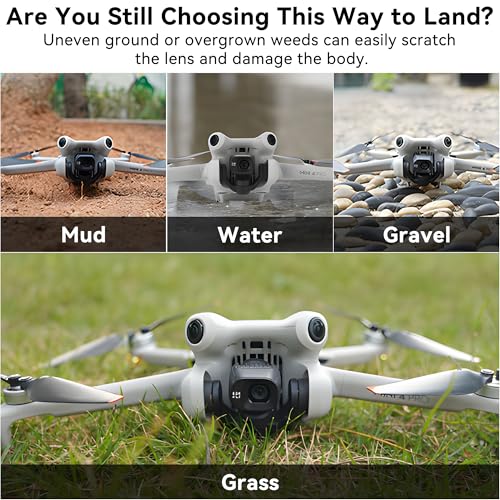 Landing Gear for Mini 4 Pro Foldable Extended Heightening Landing Legs Protector Kit Compatible with DJI Mini 4 Pro Drone Fly Accessories
