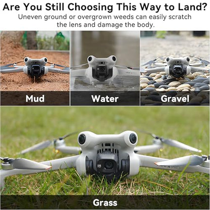 Landing Gear for Mini 4 Pro Foldable Extended Heightening Landing Legs Protector Kit Compatible with DJI Mini 4 Pro Drone Fly Accessories