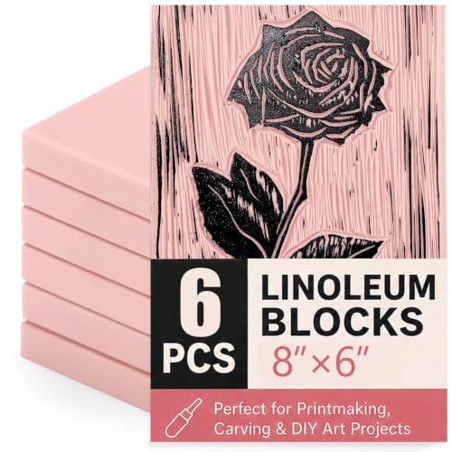 Bobblebro 6 PCS 8"x6" Soft Linoleum Blocks for Printmaking & Stamp Making - style: 8X6-6PCS
